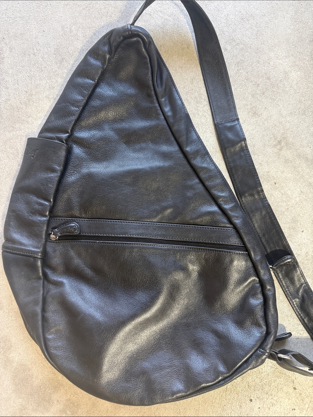 Ameribag Black Leather Crossbody Sling Bag